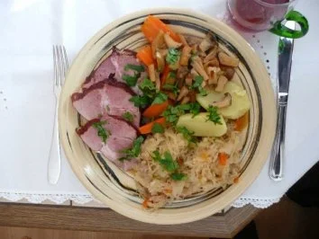 Rezept: Hauptgerichte - Kasselerbraten mit Steinpilzen Hauptgerichte - Kasselerbraten mit Steinpilzen - Rezept