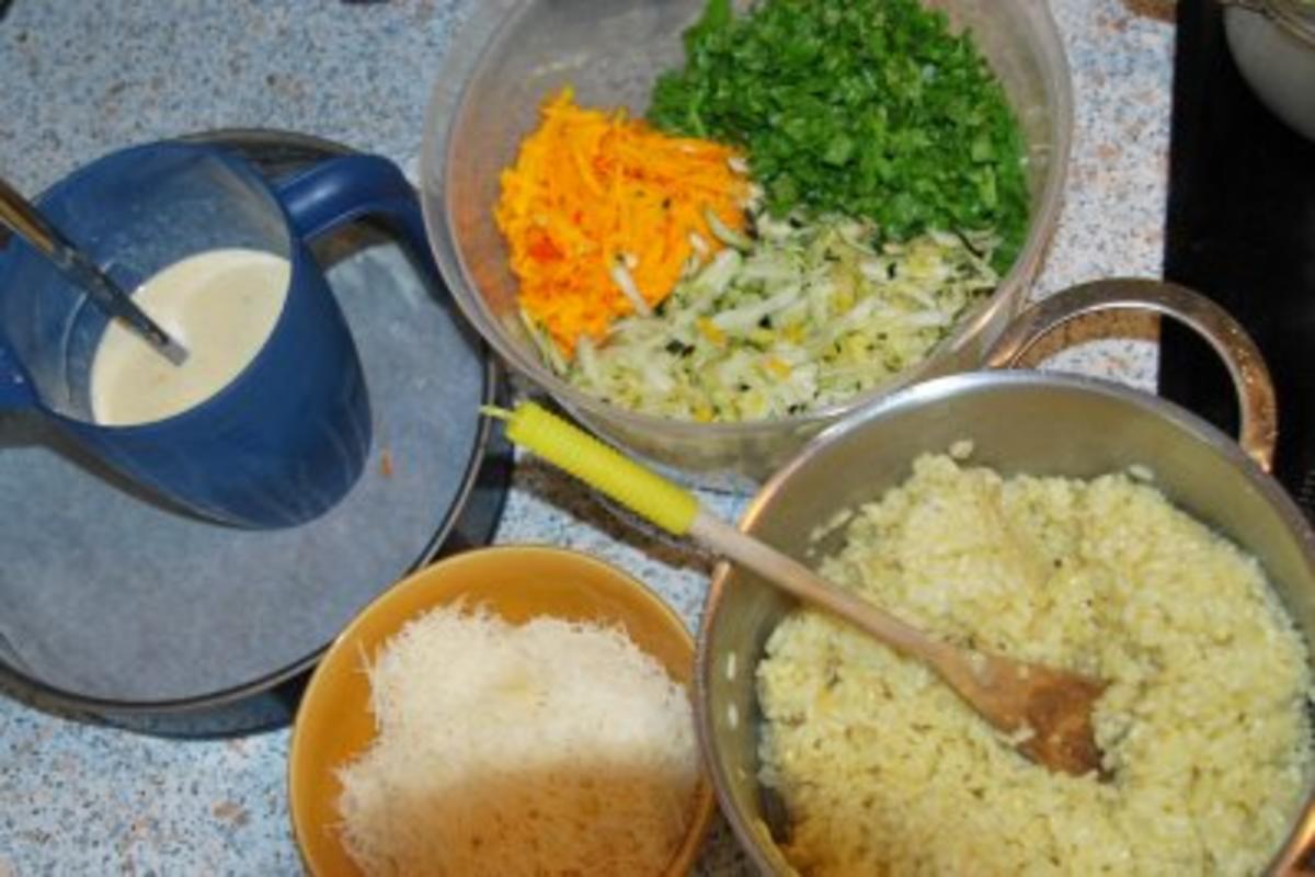Reiskuchen mit Zucchini und Rucola - Rezept - Bild Nr. 4