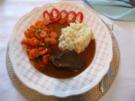 Rind : Sauerbraten an Gemüse mit Kartoffel-Kohlrabi-Brei - Rezept