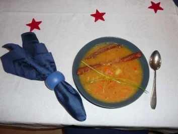 Resteverwertung : ...einer Erbsensuppe - Rezept