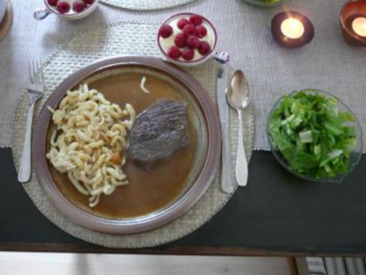 Resteverwertung : ...vom Sauerbraten mit selbstgemachten Spätzle - Rezept