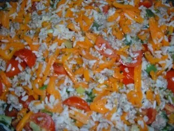 Hack : Reis - Möhren - Hackpfanne - Rezept