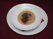 Poseritzer Kartoffel-Sauerkrautsuppe mit gebratener Rindsblutwurst - Rezept