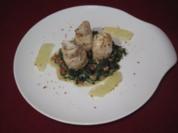 Fischröllchen auf Spinat - Rezept