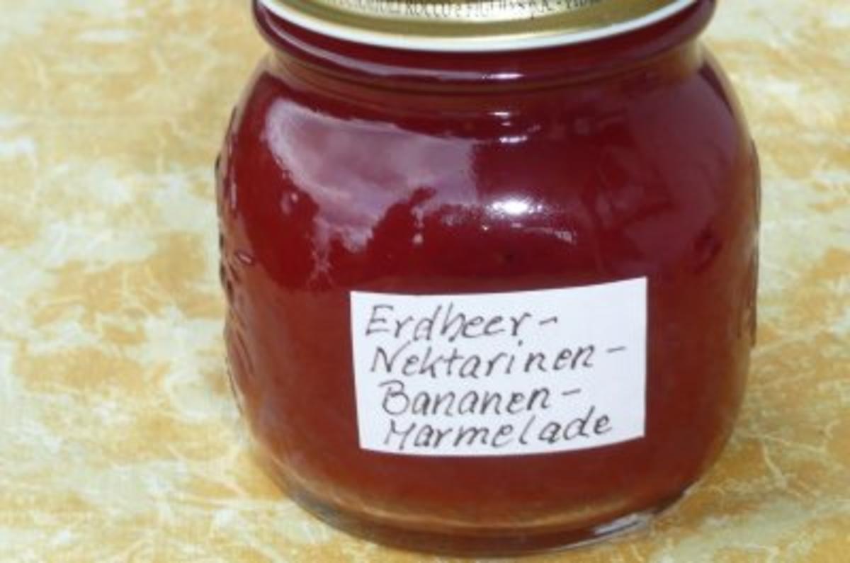 Marmelade: Erdbeer - Nektarinen - Bananen - Rezept