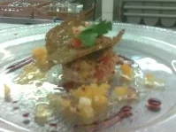 Rezept: Tartar von Bauernspeck mit Brotchips Tartar von Bauernspeck mit Brotchips - Rezept