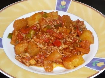 Pfannengericht: Kartoffel, Hack und Gemüse - Rezept