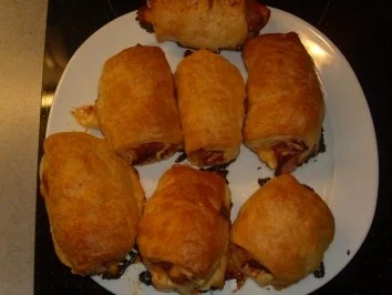 Pikante Kuchen: Blätterteig mit Schinken und Käse - Rezept