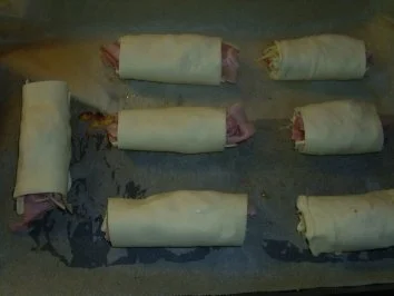 Pikante Kuchen: Blätterteig mit Schinken und Käse - Rezept - Bild Nr. 3