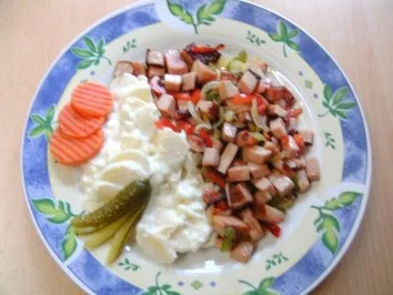 Gynie,s Leberkäsepfanne - Rezept