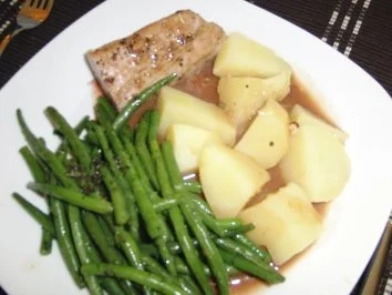 Schwein : Schweinelendchen bei 80 Grad, mit buttergeschwenkten Bohnen - Rezept - Bild Nr. 6