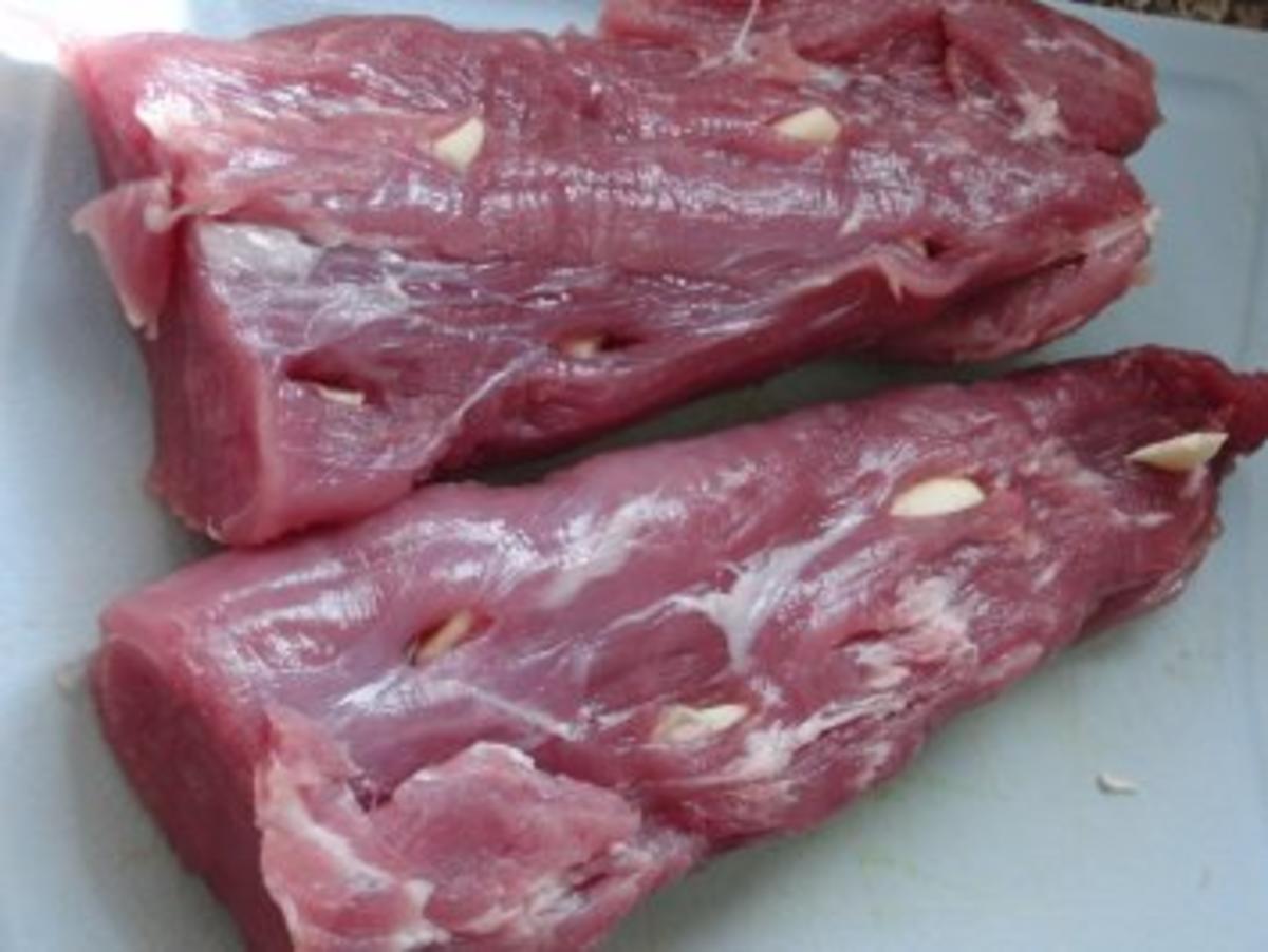 Schwein : Schweinelendchen bei 80 Grad, mit buttergeschwenkten Bohnen - Rezept - Bild Nr. 2