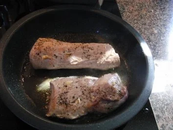 Schwein : Schweinelendchen bei 80 Grad, mit buttergeschwenkten Bohnen - Rezept - Bild Nr. 3