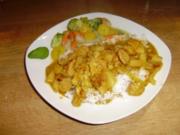 Schnelles Zwiebel-Curry-Hühnchen mit Ananas - Rezept