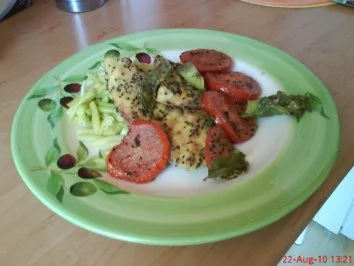 Fischfilet mit einer Maismehl-Sesam-Chili-Marinade - Rezept