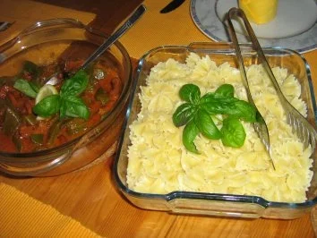 Farfalle an Gemüse-Pfifferlingsoße mit Gorgonzola und feinen Minutensteaks - Rezept - Bild Nr. 7