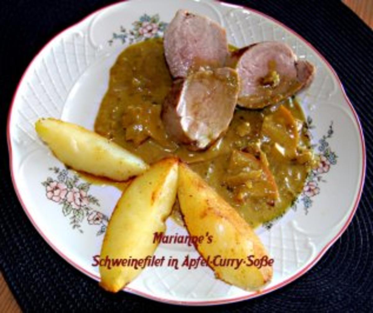 Schweinefilet mit Apfel-Curry-Soße - Rezept