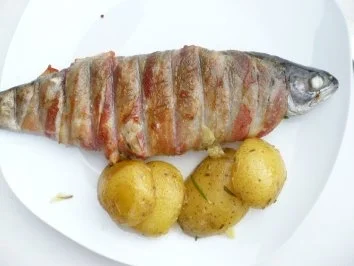 Forelle im Speckmantel - Rezept