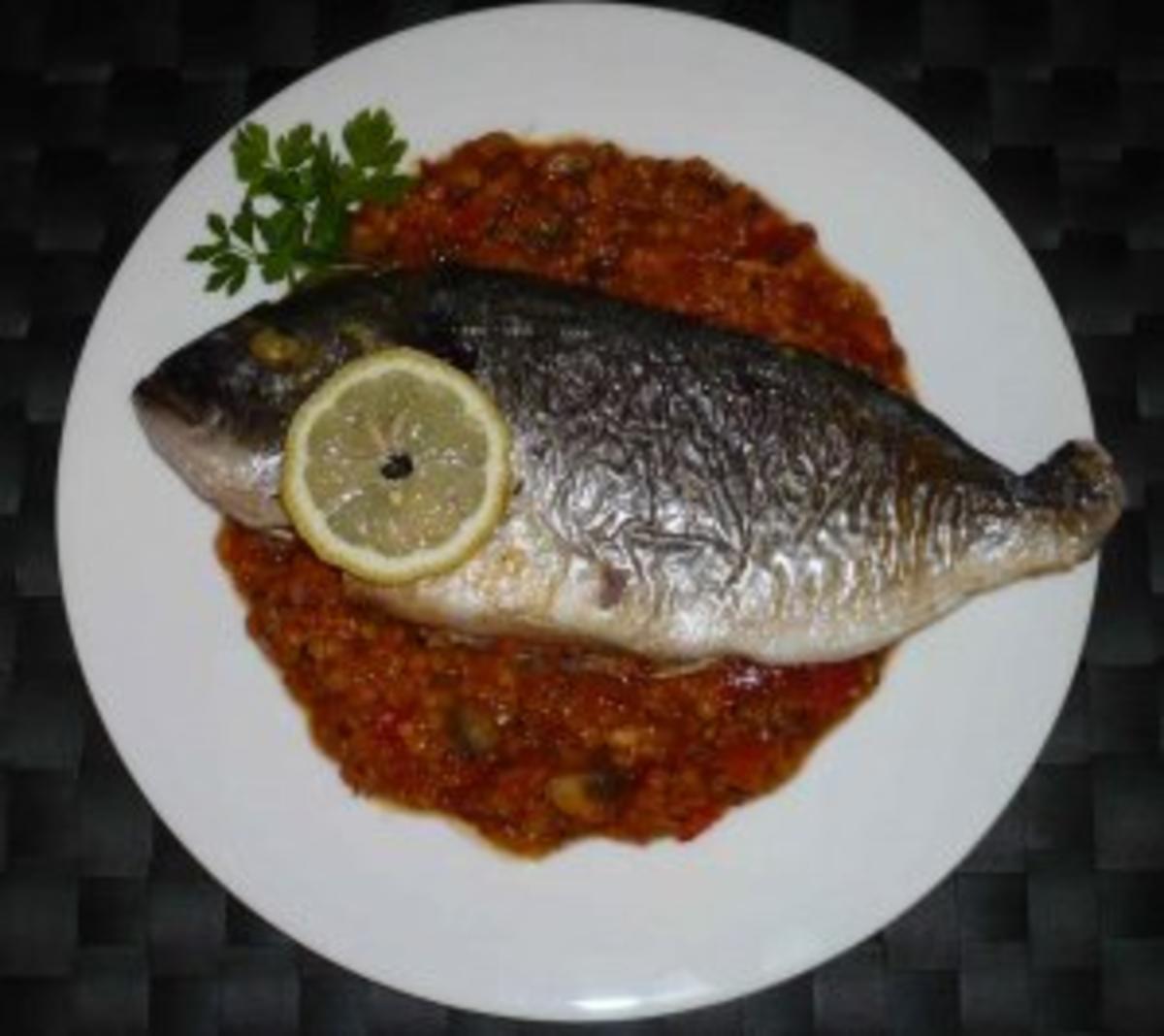 Gedünstete Dorade auf Safran-Linsenbett - Rezept - kochbar.de