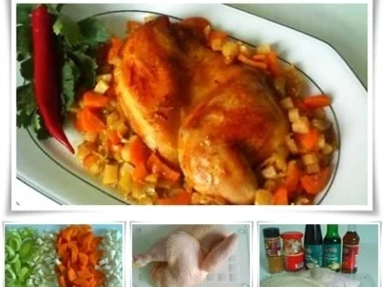 Hähnchen auf Gemüsebett - Rezept - Bild Nr. 2