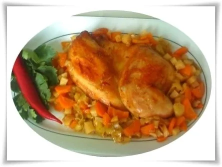 Hähnchen auf Gemüsebett - Rezept - Bild Nr. 12