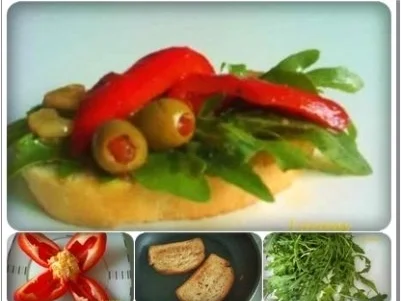 Bruschetta mit Rucola und Paprika - Rezept - Bild Nr. 2