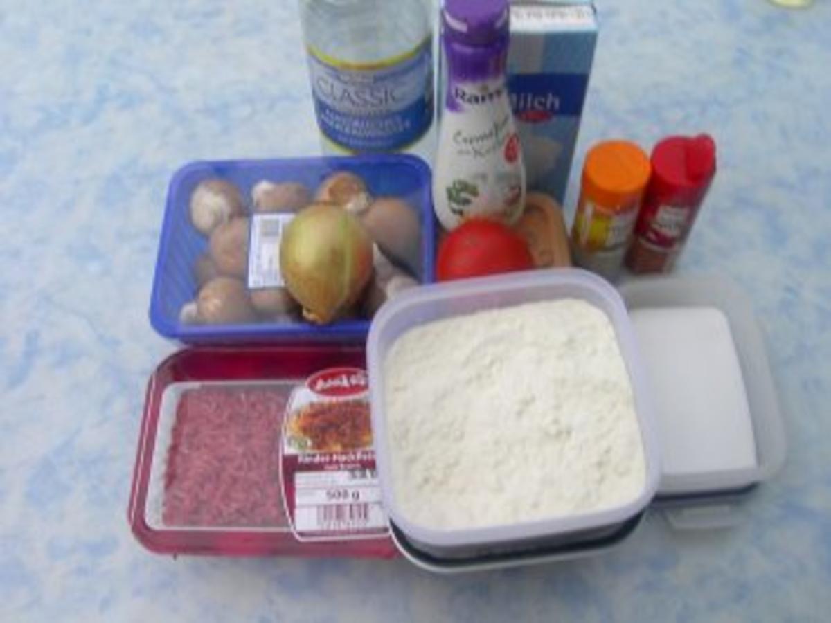 Pfannkuchen mit Hackfleisch und Pilzen - einfach - von Angi54