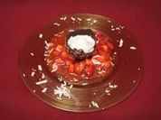 Kokos-Sorbet mit Erdbeer-Ragout - Rezept