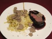 Rinderfiletwürfel an Trüffel-Tagliatelle - Rezept