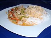 Gemüsefilet mit Reisnudeln - Rezept