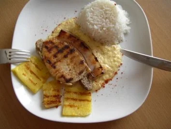 Rezept: Marinierte Ananassteak Marinierte Ananassteak - Rezept