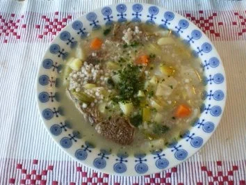 Rezept: Meine Graupensuppe mit Rindfleisch Meine Graupensuppe mit Rindfleisch - Rezept