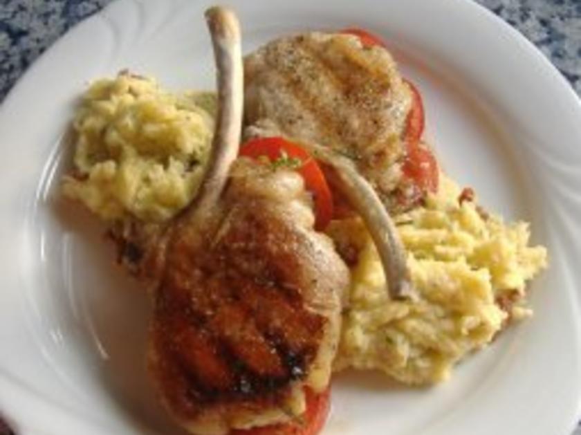 Koteletts vom Iberico Schwein mit Kartoffelolivenölstampf - einfach ...