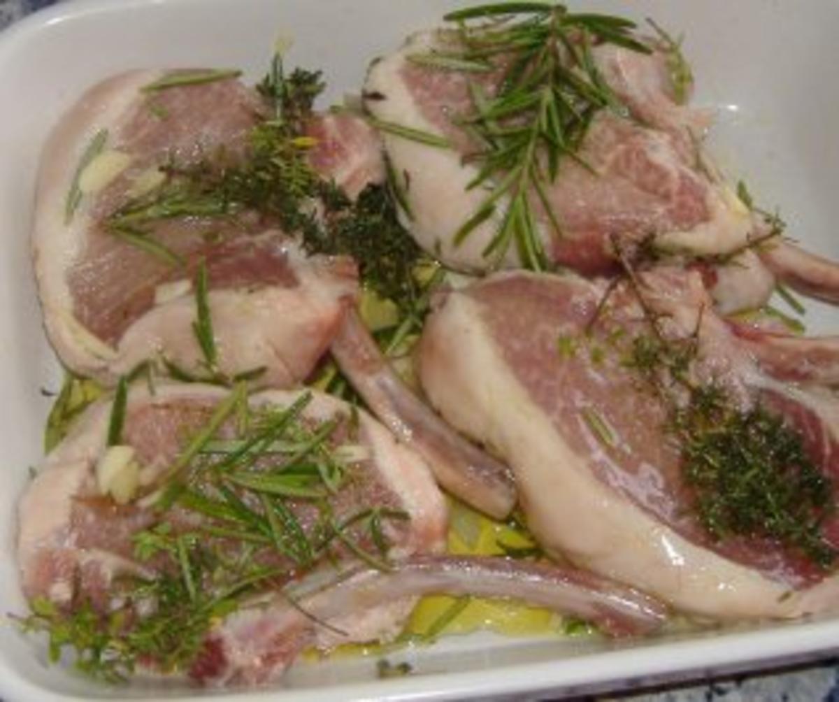 Koteletts vom Iberico Schwein mit Kartoffelolivenölstampf - Rezept - Bild Nr. 2