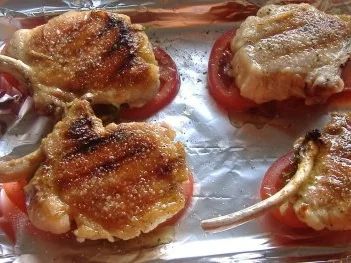 Koteletts vom Iberico Schwein mit Kartoffelolivenölstampf - Rezept - Bild Nr. 4