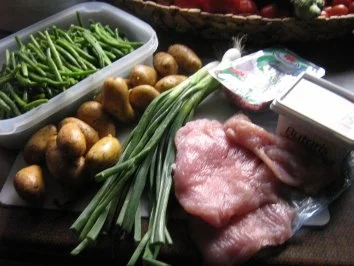 Rezept: Putenschnitzel mit Speckböhnchen, Kartöffelchen und Rahm-Zitronensoße Bild Nr. 2 Putenschnitzel mit Speckböhnchen, Kartöffelchen und Rahm-Zitronensoße - Rezept - Bild Nr. 2