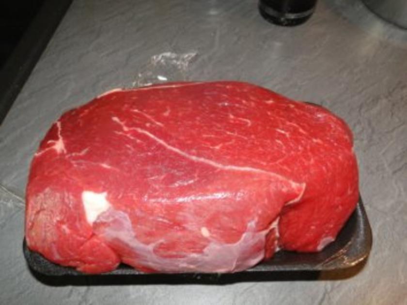 Rinderbraten Bug gespickt mit Knoblauch - einfach - 118 kcal/100g