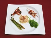 Lamm, Huhn und Riesengarnelen vom Grill mit Thymian-Knoblauchrisotto (Fabian Harloff) - Rezept