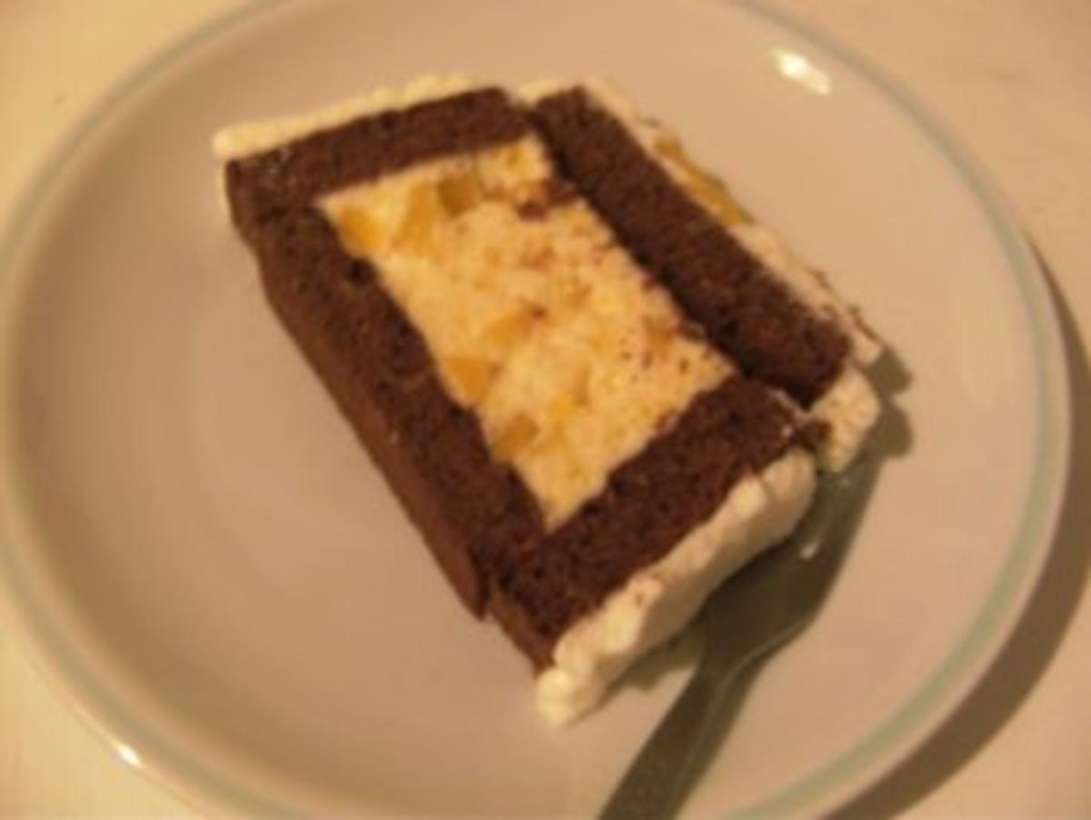 TORTE - Pfirsich-Biskuit-Kasten-Torte - Rezept - Bild Nr. 3