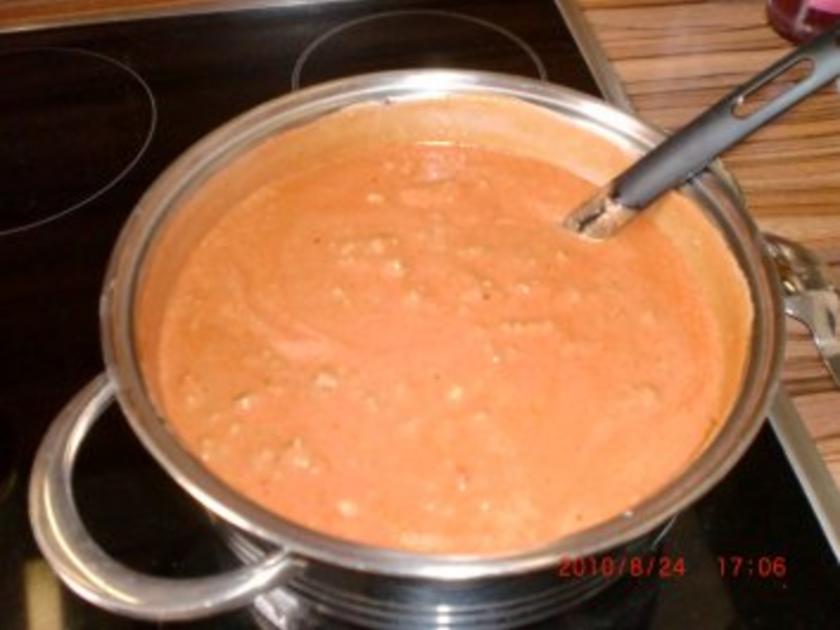 Auflauf: Roter Nudel Hackauflauf mit Mozzarella - einfach - 180 kcal/100g