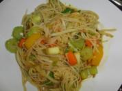 Gemüse : Gemüsepfanne mit Sprossen und Glasnudeln - Rezept