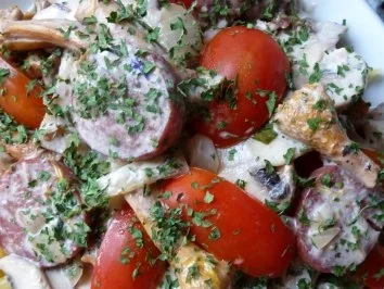 Cremige Salami - Pilzpfanne an italienischer Pasta - Rezept - Bild Nr. 2