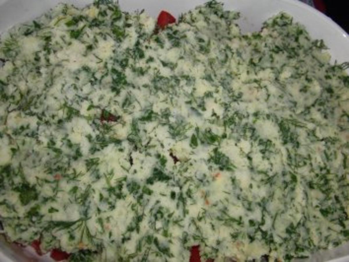 Fisch : Fischfilet-Auflauf auf Tomaten (matratze) und Kartoffel (zudecke) - Rezept - Bild Nr. 7