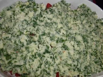 Rezept: Fisch : Fischfilet-Auflauf auf Tomaten (matratze) und Kartoffel (zudecke) Bild Nr. 7 Fisch : Fischfilet-Auflauf auf Tomaten (matratze) und Kartoffel (zudecke) - Rezept - Bild Nr. 7