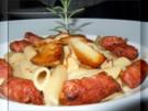 Penne mit Steinpilzrahm und Salsiccia Fresca - Rezept