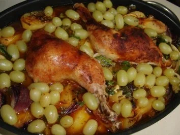 Huhn : Die Trauben für die Hähnchenkeulen waren beschwipst - Rezept - Bild Nr. 6