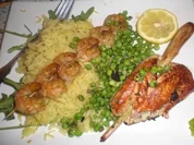 Fischteller mit Zitronenreis - Rezept