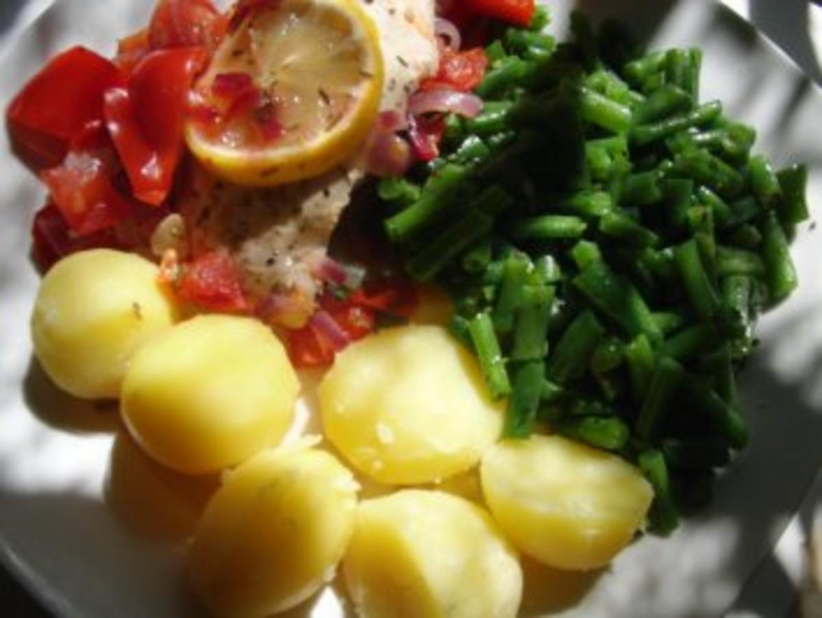 Huhn : Saftige Hähnchenbrust im Bratschlauch, mit Paprika, Tomate und grünen Bohnen - Rezept - Bild Nr. 6