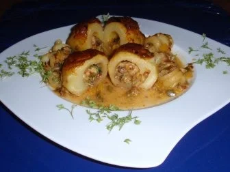 Gefüllte Kartoffeln im Backofen gegart - Rezept