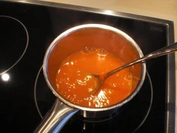 Rezept: Lammkoteletts mit zweierlei Saucen von Paprika und Safran-Basmatireis Bild Nr. 4 Lammkoteletts mit zweierlei Saucen von Paprika und Safran-Basmatireis - Rezept - Bild Nr. 4